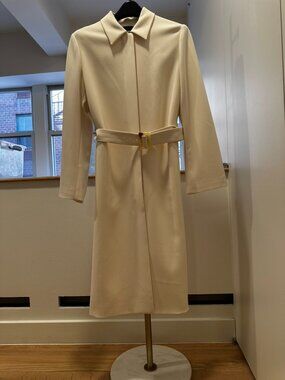 Theory Admiral Crepe Rice (Cream) Car Coat